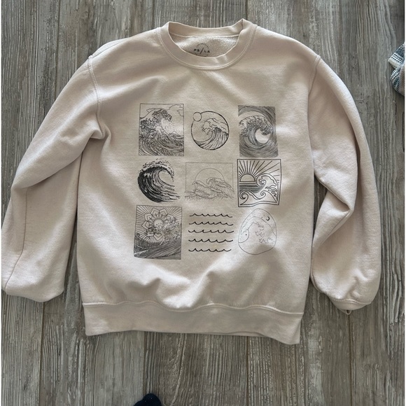 Wave design comfy crew neck - Picture 1 of 1